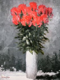 Red Flower Vase Gallery Wrap 12