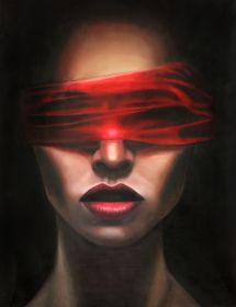 Red Blindfolded Woman Gallery Wrap