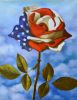 American Flag Single Rose Gallery Wrap