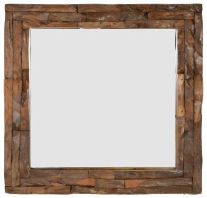 Teak Wood Brick Mirror