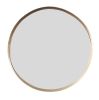 32" Round Gold Iron Framed Mirror