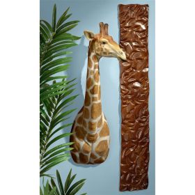 AFRICAN SAVANNA GIRAFFE WALL SCULPTURE