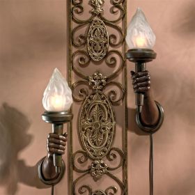 SET OF 2 NEOCLASSICAL ARM TORCH SCONCES