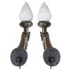 SET OF 2 NEOCLASSICAL ARM TORCH SCONCES