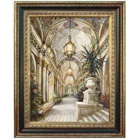 Palace Interior Framed (Color: Multi-Colored, Material: Hardwoods)